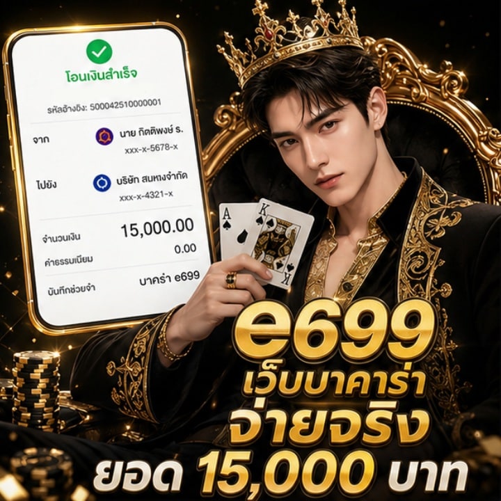 เว็บบาคาร่าจ่ายจริง ยอด 15,000 บาท